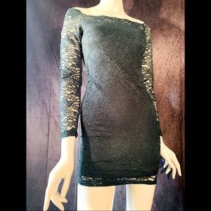 Long Sleeve Emerald Mini Dress